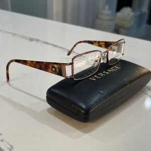 Versace Eyeglasses Frame Rose Gold and Tortoise